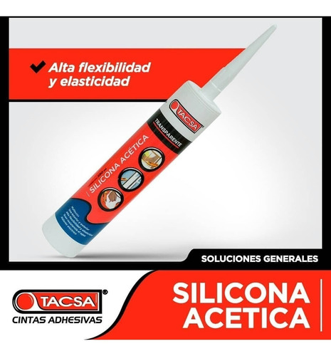 Silicona Acetica Tacsa 280ml Transparente