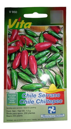 Semillas De Chile Serrano - 1,0 Gr - Vita - V950
