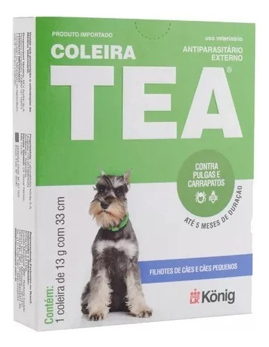 Coleira Anti Pulgas E Carrapatos Tea Konig Cães Pequenos 13g