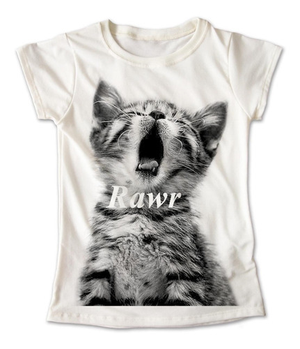 Blusa Gato Colores Playera Estampado Rawr Animales 028