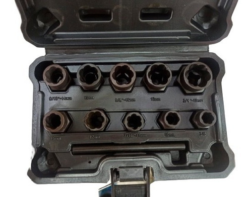 Imagen 1 de 2 de Kit Extractor De Tornillos Bulones Pernos Dañados Rotos E.