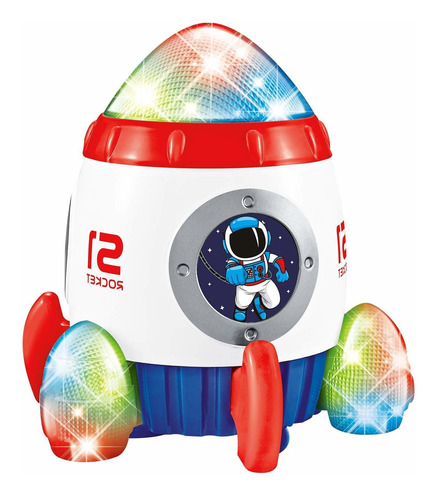 Devan Rocket Ship Toy Para Niños, Juguete Espacial Bump And 