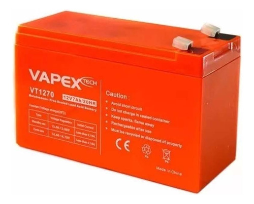 Bateria De Gel 12v 7a Vapex  Para Central Alarma 