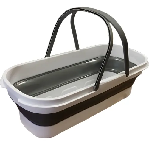 comprar Balde Plegable Rectangular De Silicona Con Ruedas 15 Litros