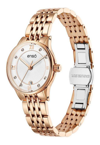 Reloj De Pulsera Enso Para Mujer Oro Rosa Ew9375l1