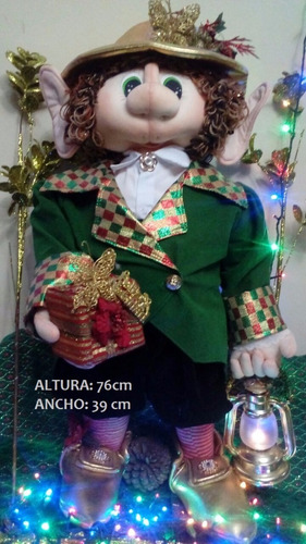 Muñeco De Navidad Elfo Adorno Navideño Hecho A Mano