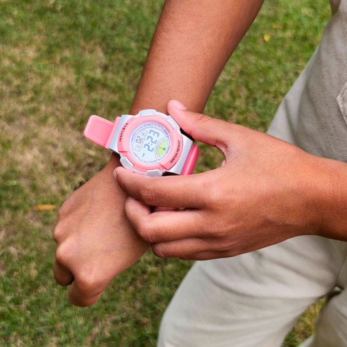 Relogio Infantil Feminino Kids Digital Rosa Isaclock Resistente Criança Menina Irf001