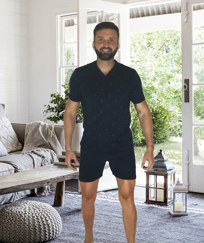Imagen 2 de 8 de Pijama Hombre Verano Corto Algodon Estampados Macys 2024