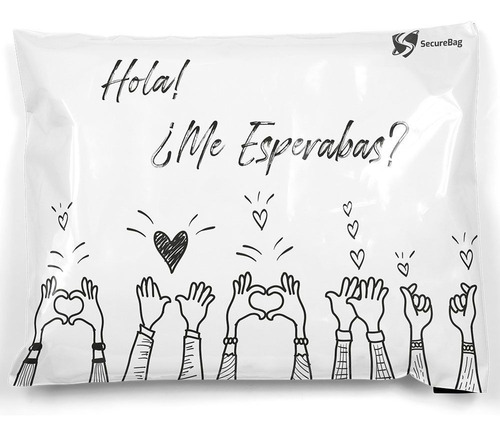 Bolsas E Commerce Hola X100 N°1 20x32 Diseños Adhesivo V5