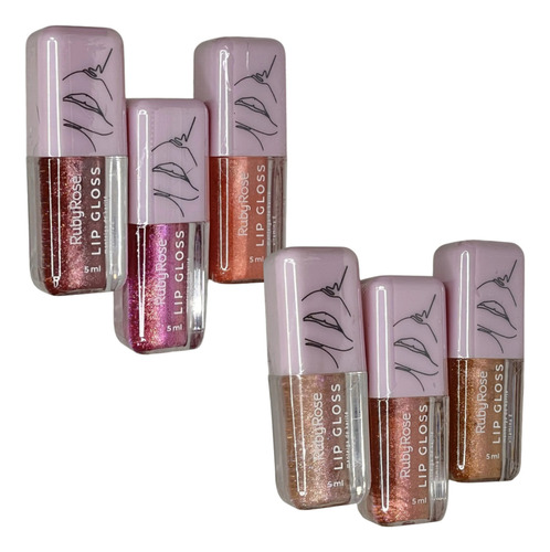 Lip Gloss Glitter Ruby Rose Gloss Labial Atacado Kit