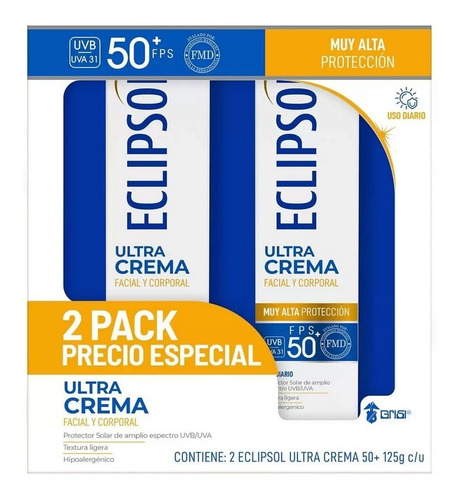 Eclipsol Bloqueador Solar Fps 50+resistente Al Agua Y Sudor