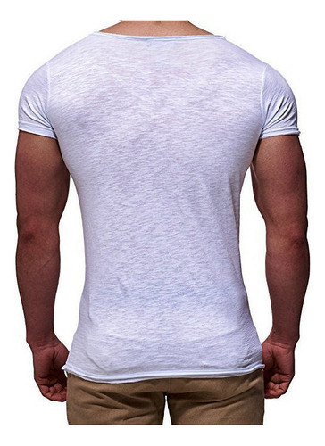 Camiseta Casual Con Cuello En V Manga Corta Deportiva De