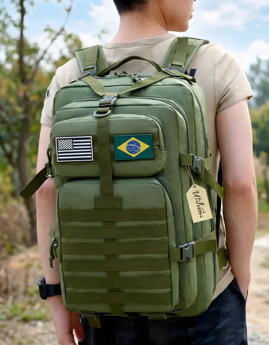 Mochila Militar Tática Impermeável Reforçada Bolsa Grande Viagem Assault Resistente Utilizzei