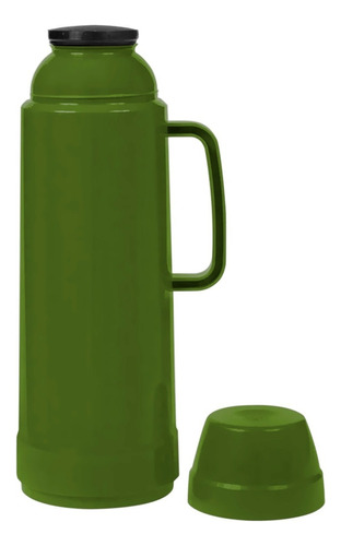 Garrafa Térmica Mor 1l Colorida Bebida Quente Frio Chá Agua Cor Verde-escuro