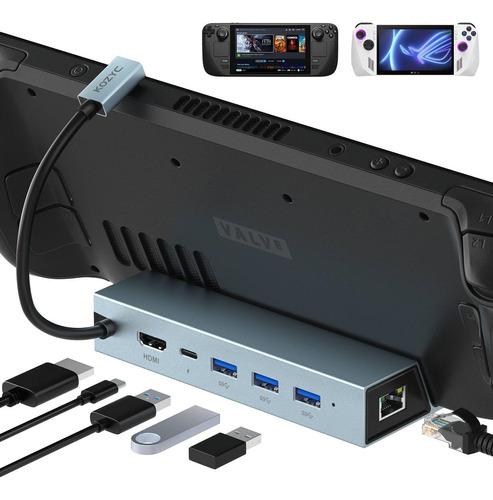 Kozyc 6 En 1 Stream Deck Dock Con Hdmi 2.0 4k 60hz, 1gbps Rj