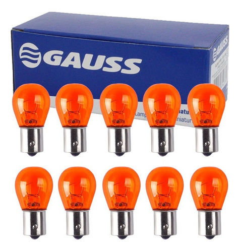 Kit 10 Lampadas 12v 1 Polo Pino Reverso Ambar Gauss