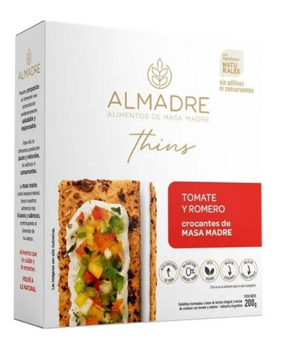 Thins Crackers Almadre - Tomate Y Romero X 160g