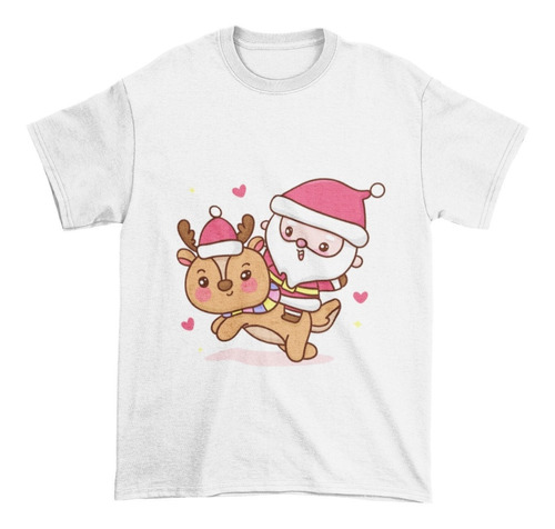 Polera Juvenil Niña Niño Papa Noel Santa Navidad Algodon 