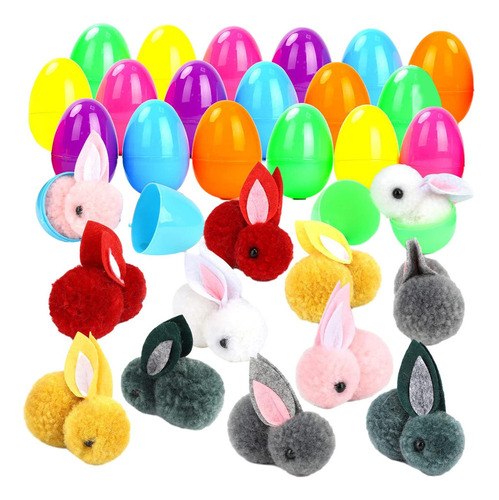 L 24 Huevos De Pascua Con Conejitos Y Conejos