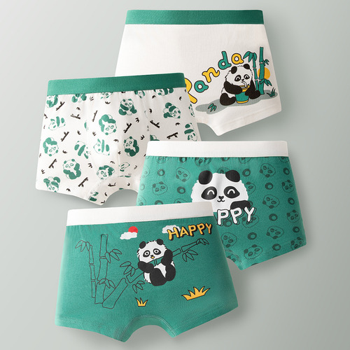 1062 Happy Panda - Calzoncillos De Verano De Algodón Para Ni