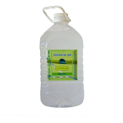 Alcohol En Gel Antibacterial 70% Alcohol Castelan 5lts.