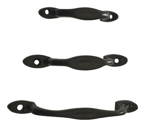 Manija Puente Tirador Aluminio Negra 110 Mm Cajón Mueble