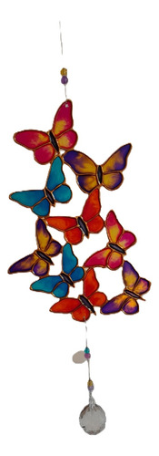 Atrapasol Mariposas. Cairel De Cristal. Feng Shui