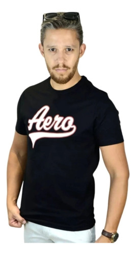 Camiseta Masculina Aeropostale Estampada Aero Preto E Branco