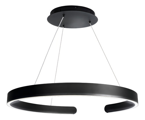 Lampara Colgante Moderna Led Ring Aluminio 34w Neutra 60cm Estructura Negro