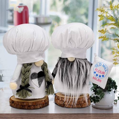 2 Piezas De Gnomos De Chef, Gnomos De Cocina De Navidad, Hec