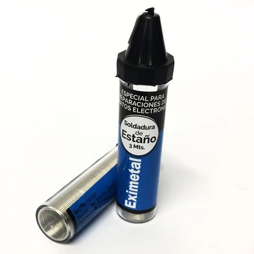 Imagen 1 de 2 de Tubo 3 Mts Estaño 0.8mm Eximetal 60/40 Electronica -pdiy-