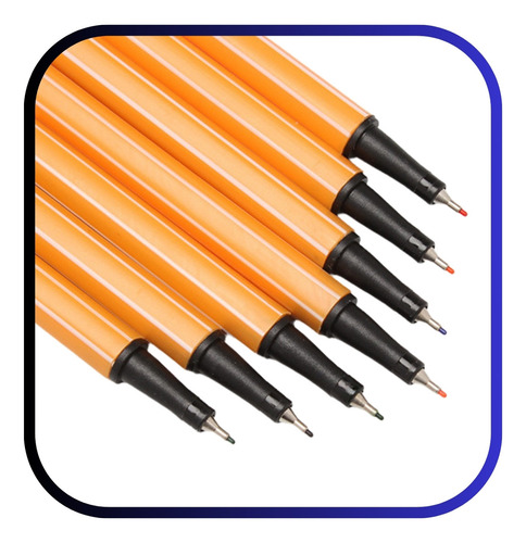 Kit Caneta Fine Line Cores Ponta Fina 0.4mm Tinta Kit 24 Cores