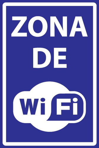 Imagen 1 de 1 de Letrero Zona De Wi-fi 20x30 Cm