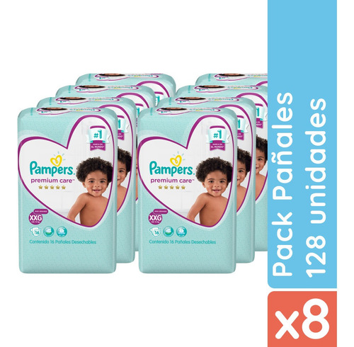 Pampers Premium  Care Hipoalergenico 8 Pack De 16un