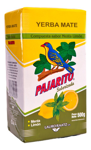 Yerba Mate Pajarito Con Menta Y Limón 500 Gr.