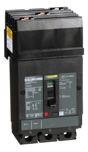 Hda36030 Circuit Breaker, Powerpact H, 30a, 3 Pole, 600vac,