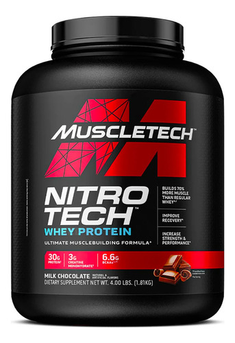 Muscletech Nitro Tech Whey Protein Proteina 4 Lb Milk Chocolate