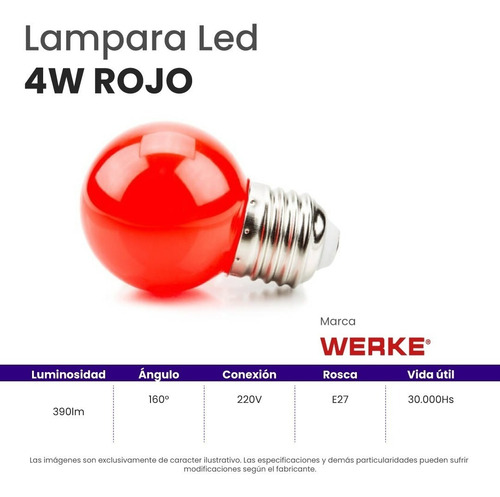 Gota Foco Led 4w Guirnalda De Color G45 E27 Werke X10 Pr0304