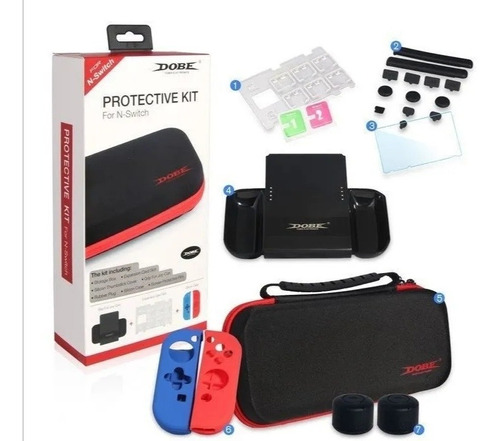 Kit Protector N-switch Bolso Lámina Grip Case Joy Con