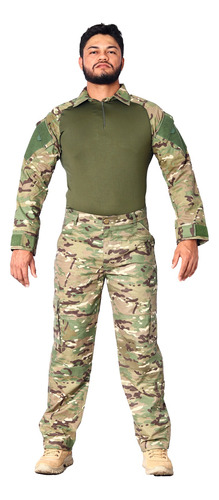 Farda Tática Camuflada Multicam Militar Reforçada Airsoft