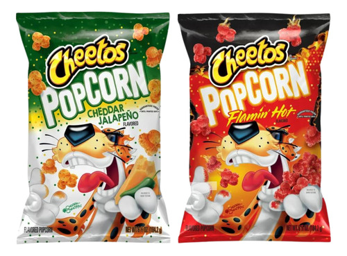 Cheetos Flamin Hot Popcorn Y Cheddar Jalapeno Americanas 2pz