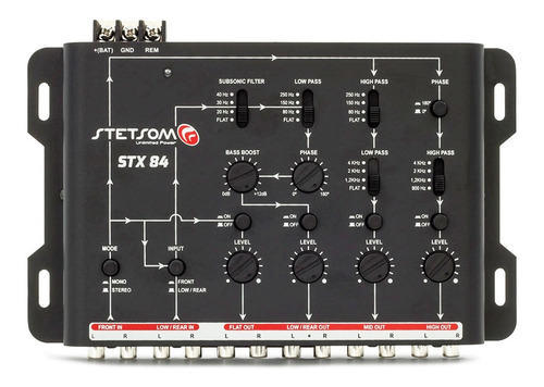 Crossover Automotivo Stetsom 4 Vias Stx-84 Mesa Regulagem