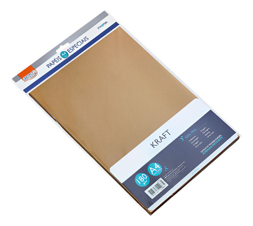 Papel Kraft A4 180gr 50 Folhas Marrom Cor Marrom-claro