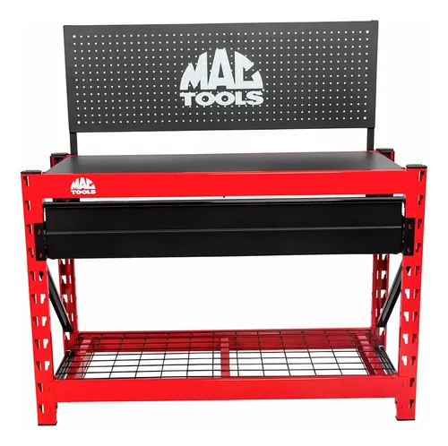 comprar Mesa Estación De Trabajo 2 Niveles Mac Tools Color Rojo