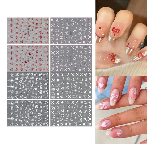 Adesivos De Arte De Unhas, Laços Adesivos, Decalques De Unha