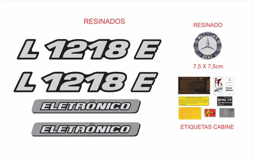 Adesivos Compatível Mercedes Benz L 1218 E Eletrônico Kit42 Cor PADRÃO