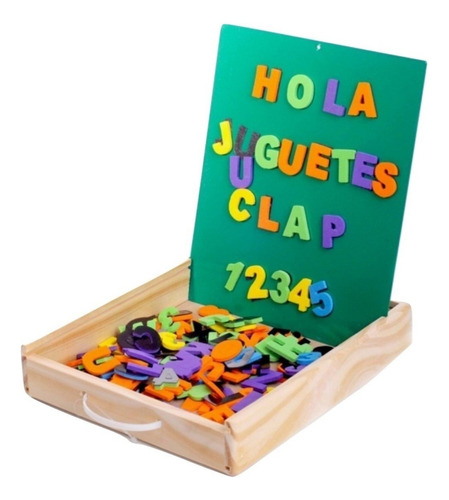 Pizarra Imantada Clap Con Letras Y Números Caja De Madera