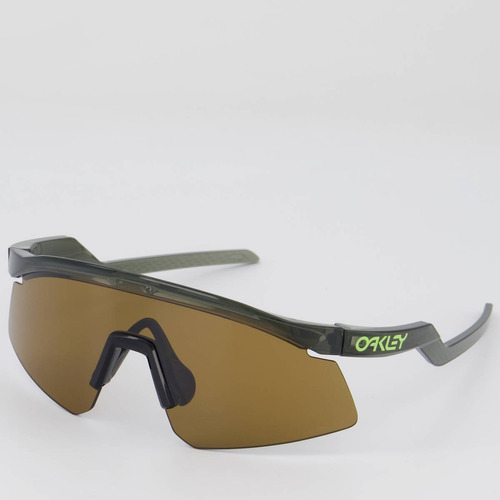 Óculos De Sol Oakley Hydra Olive Marrom Armação Cinza Haste Cinza Lente Cinza Desenho