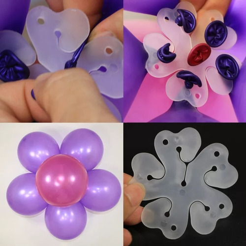 Imagen 2 de 3 de Pack 5 Clips Para Armado De Flores Globos Soporte Fácil 6cm