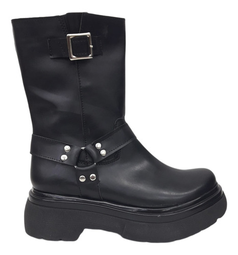 Botas Con Aplique Negro Mujer 36 Al 40 Noely 119n